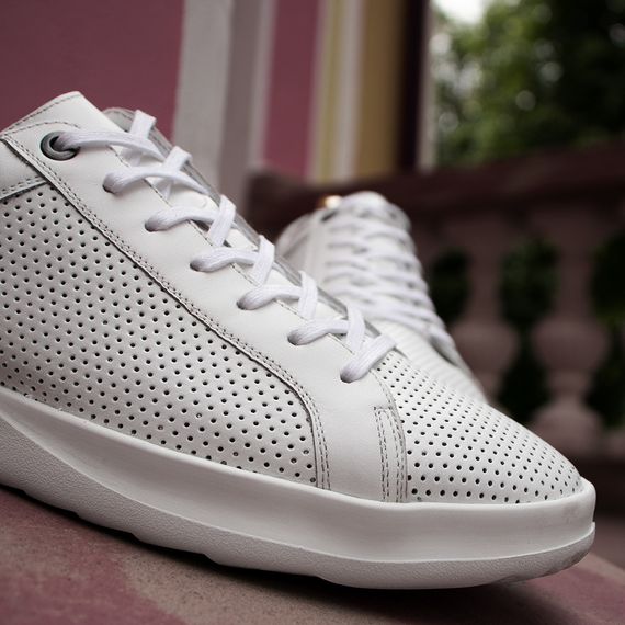 Білосніжні кеди з перфорацією 40 42 43 44 45 розмір | Зображення 3