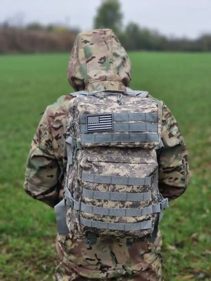 Військовий рюкзак IdealForce 45L Tactical MOLLE – штурмовий, водостійкий, міцний туристичний рюкзак для ЗСУ, походів та міста | Зображення 4