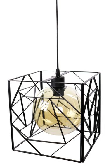 Люстра підвісна LOFT на 1 лампочку 25066 Чорний 35-90х24х34 см. | Зображення 1