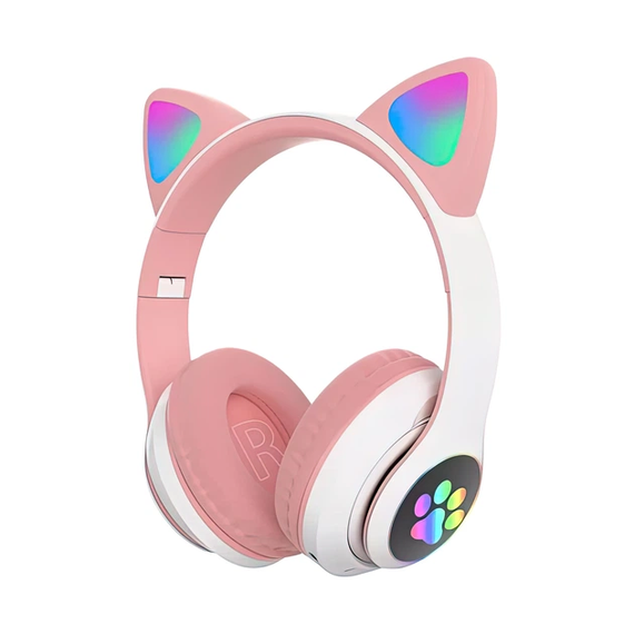 Беспроводные наушники Cat STN-28 / Гарнитура с микрофоном FM радио Bluetooth розовый | Зображення 1