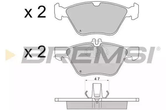 Колодки передні гальмівні W202/210 (ATE)/211 4Matic, Bremsi (BP2695) | Зображення 1