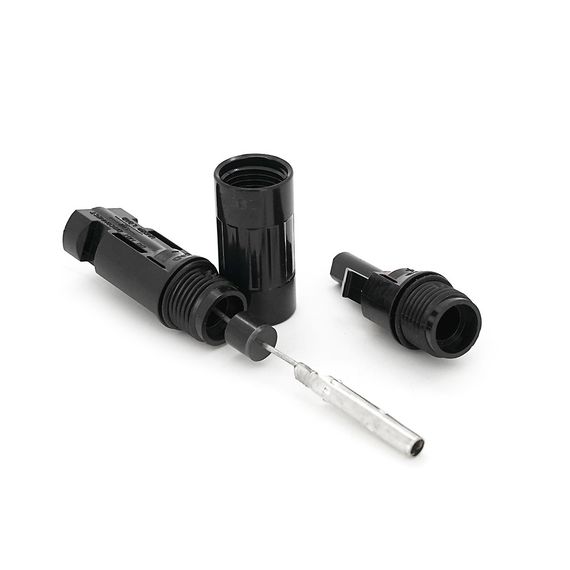 Конектор RISIN MC4, з діодом постійного струму, 25А,1000 В, 0.5mmΩ, вогнестійкість UL94-VO,IP67, -40℃-+90℃, Black | Зображення 4