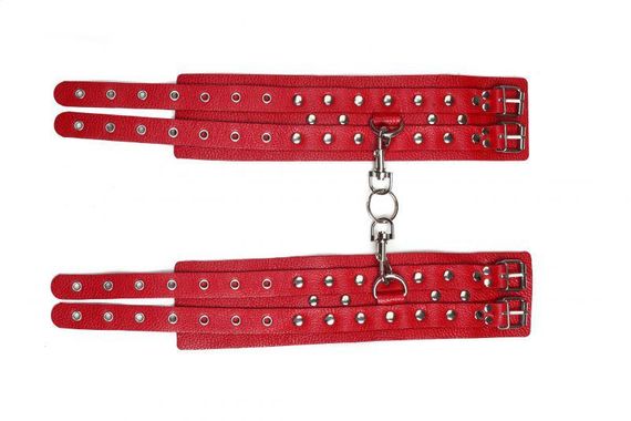 Оковы Leather Double Fix Leg Cuffs, Red Sex Aura | Зображення 1