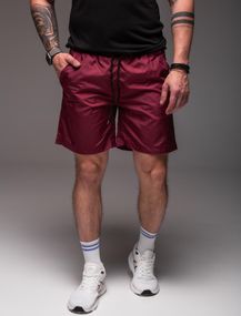 Мужские легкие шорты из плащевки внутри с сеткой RA2040, цвет бордовый, размер S