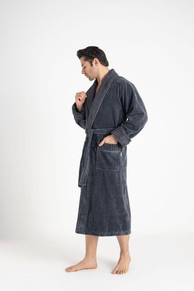 Мужской  халат Nusa 1330 4XL антрацит | Зображення 3