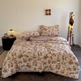 Постільна білизна полуторна з ковдрою демісезонною з бавовни Colorful Home Print 10 22137 150х200 см