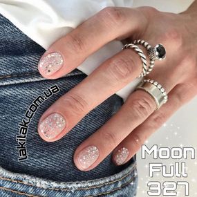 Гель-лак Moon Full №327 срібний глітерний на напівпрозорій основі 8мл