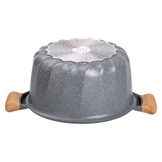 Велика алюмінієва каструля об'ємом 11 літрів з антипригарною кришкою Ø32 см HP-4-435G | Зображення 2