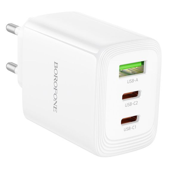 СЗУ BOROFONE BN32, 2xUSB-C+1xUSB-A, PD65W+QC3.0, White, Box | Зображення 3