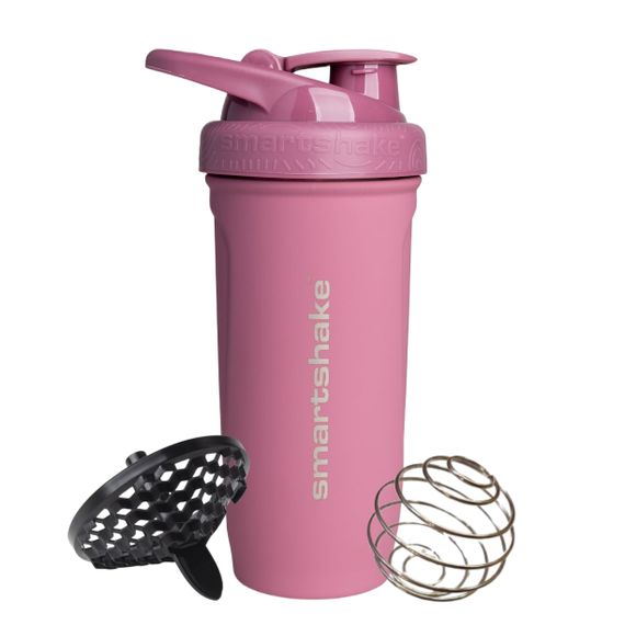 Шейкер спортивний SmartShake металевий Reforce Stainless Steel 30oz/900ml (Deep Rose)