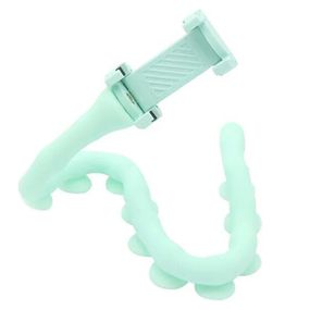 Гнучкий тримач для телефону з універсальними присосками Cute Worm Lazy Holder. Колір блакитний BQ-63