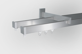 Карнизы для штор стеновой Арин Квадро двойной Стальной 425 см.