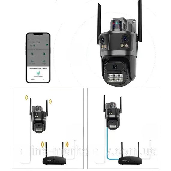 Потрійна IP-камера з нічним баченням XPRO Rotation P12 (234573632_2322) | Зображення 4