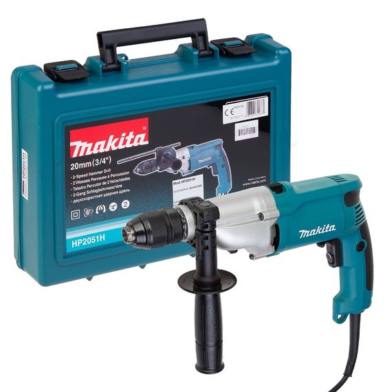 Дриль з ударом двохшвидкісний Makita HP2051H (720 Вт, 1.5-13 мм, 0-2900 хв-1)