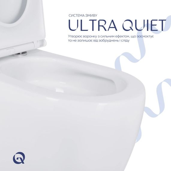 Унітаз підлоговий Qtap Robin New Ultra Quiet з сидінням Slim Duroplast/ Soft-close/ Quick Release QT13226083AW | Зображення 6