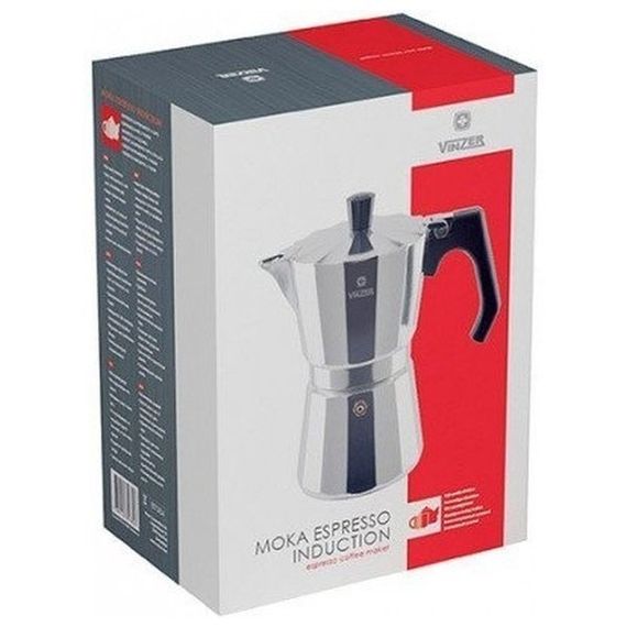Кавоварка гейзерна алюмінієва індукційна Vinzer Moka Espresso 89384 на 9 чашок для еспресо | Зображення 1