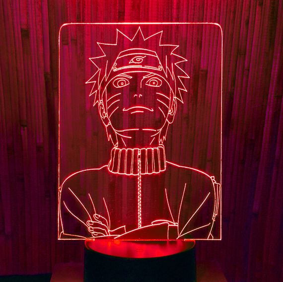 Акриловый светильник-ночник Наруто красный tty-n000067