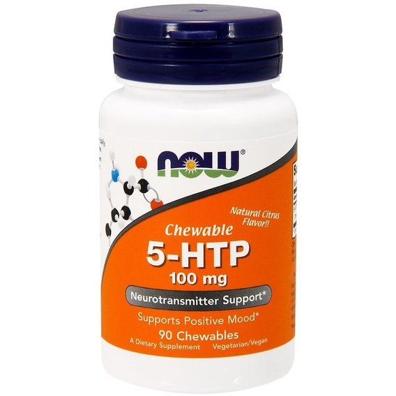 Тріптофан NOW Foods 5-HTP 100 mg 90 Chewables Natural Citrus Flavor