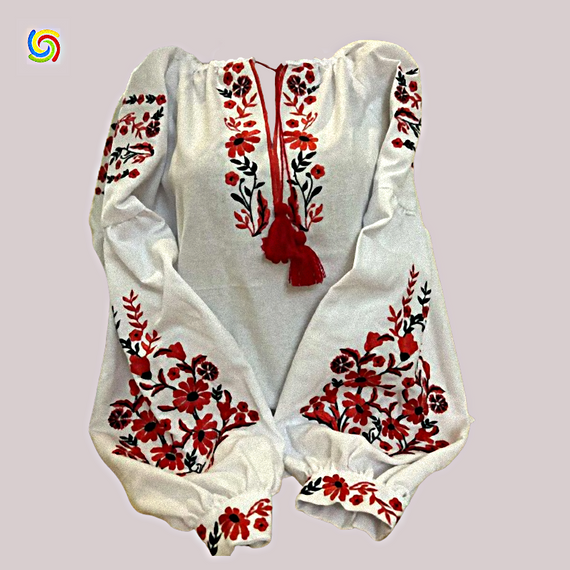 Рубашка Украинская вышиванка  32309 цвет белый размер L/XL