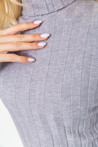 Гольф жіночий однотонний, колір світло-сірий, 204R056 | Зображення 4