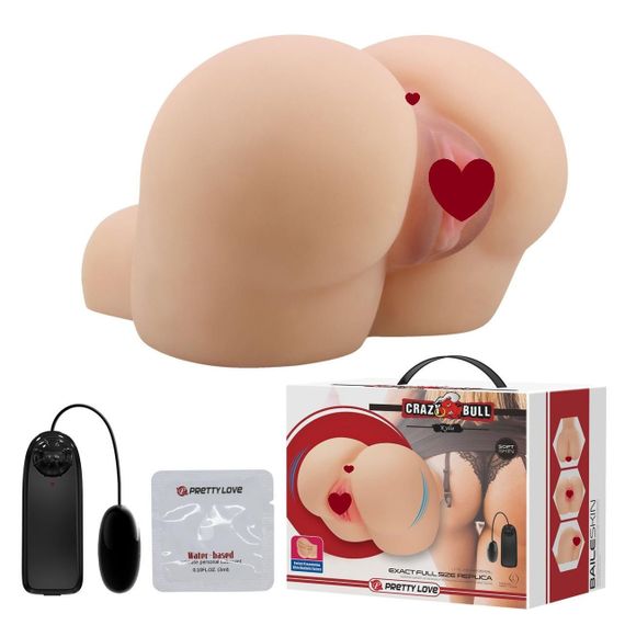 Мастурбатор CRAZY BULL - Kylie, Vibration Double holes TPR ABS Sex Aura
