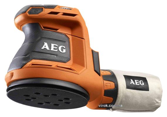 Шліфмашина ексцентрикова орбітальна акумул. AEG: Li-Ion 18 В, платформа Ø = 125 мм, амплітуда — 2.4 мм