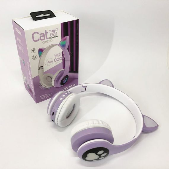 Детские наушники котик Cat VZV 23M / Беспроводные наушники cat ear / Наушники детские QX-616 с ушками | Зображення 1