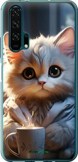 Чохол на Huawei Honor 20 Pro Білий кіт "5646t-1702-2448"