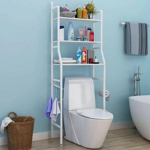 Посилена стійка над унітазом 160 см Toilet Rack офіційна, порошкове покриття, біла | Зображення 3