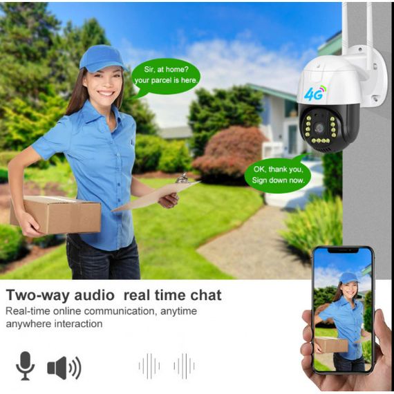 Наружная камера видеонаблюдения 4G Gsm Sim V380 Pro 1080p Cloud 4x Zoom Ip66 Программа - v380 pro (30) | Зображення 5