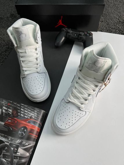 Чоловічі кросівки N-ike Air Jordan 1 High All White 41 - 26 | Зображення 7