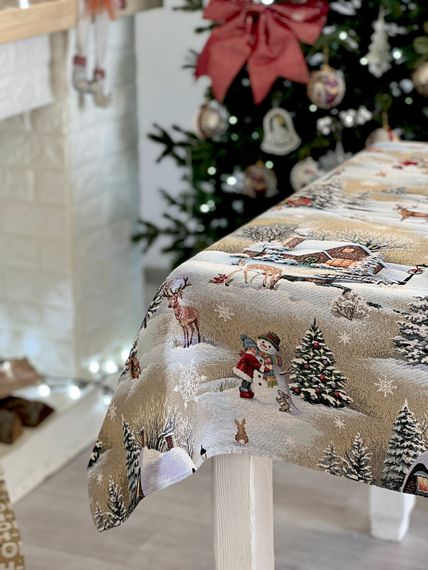 Скатертина гобеленова EDEN1267 Магія Зимового Дня Limaso, 137х300, Прямокутна, Новорічний, Без люрексу, 75% поліестер, 22% бавовна, 3% акрил, Гобелен | Зображення 4