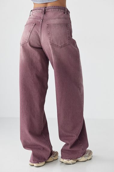 Кольорові джинси Baggy на зав'язках - бордо цвет, 40р (є розміри) | Зображення 1