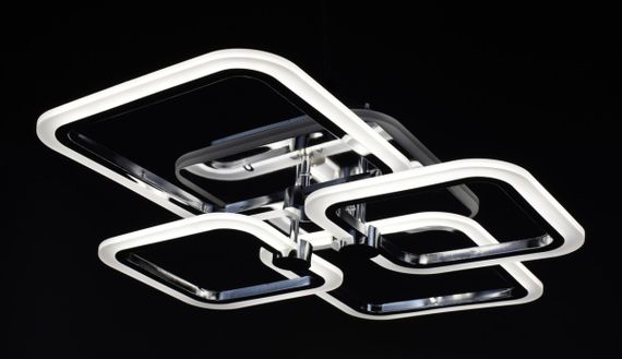 Люстра світлодіодна стельова LED світильник для квартири на стелю лед з пультом 26116 Хром 11х48х60 см. | Зображення 3