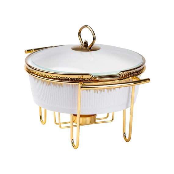 Марміт настільний круглий 1 л з підігрівом на підставці | Зображення 1