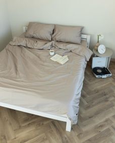 Постільна білизна полуторна Dushka Home Сатин Люкс 20904 160х215 см світло-сірий
