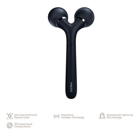Електронний ультразвуковий ролик для обличчя та тіла GESKE Sonic Facial&Body Roller 4в1 black | Зображення 1