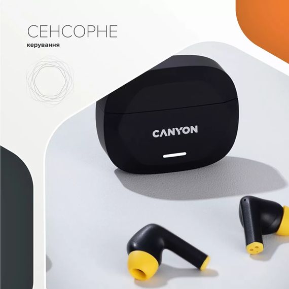 Навушники Canyon Hexagon 7 TWS ANC+ENC Wireless Charge Black/Yellow (CNS-TWS7BY) | Зображення 8