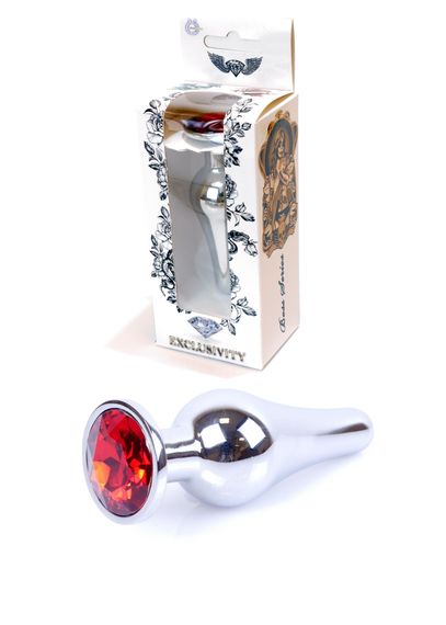 Анальна пробка B - Series HeavyFun Jawellery Silver, червона
