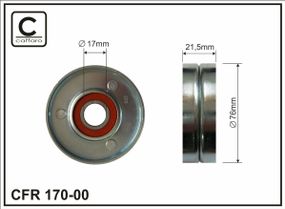 Ролик ременя генератора натяжний VAG, CAFFARO (170-00) метал. (058903133)