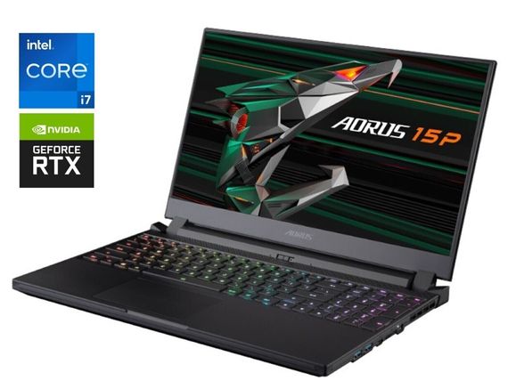 Ігровий ноутбук Б-клас Gigabyte Aorus 15P XD / 15.6" (1920x1080) IPS / Intel Core i7-11800H (8 (16) ядер по 2.3 - 4.6 GHz) / 16 GB DDR4 / 1000 GB SSD / nVidia GeForce RTX 3070, 8 GB GDDR6, 256-bit / WebCam б/в