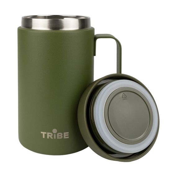 Чашка-термос Tribe Adventure Mug 450 мл, Термокружка трайб для походу, відпочинку та риболовлі, Оливковий | Зображення 1