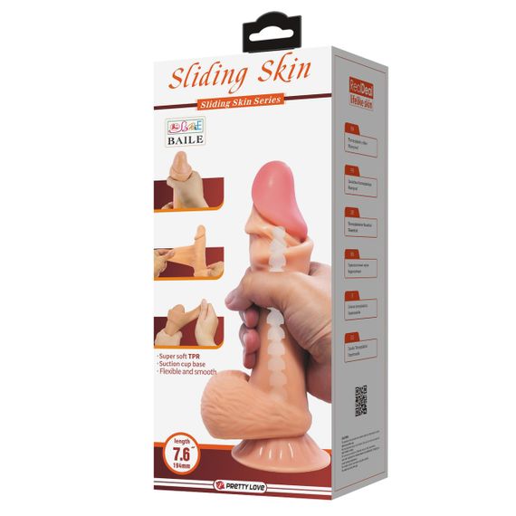 Фалоімітатор на присосці SLIDING SKIN Sex Aura | Зображення 1