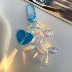 Брелок собака песик Balloon Dog перламутровий блакитний