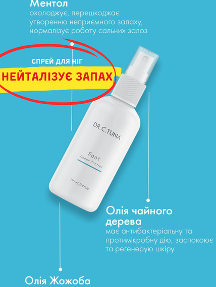 Спрей для ног от запаха пота и грибка Farmasi Dr. C.Tuna 115 мл