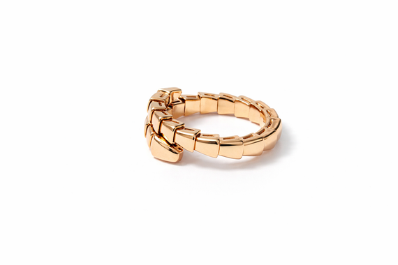 Эффектное кольцо «Змея» из красного золота К-0521 15.5 | Зображення 3