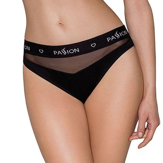 Трусики з прозорою вставкою Passion PS006 PANTIES L, black Sex Aura