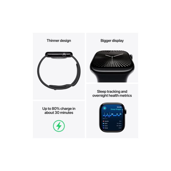 Смарт-годинник Apple Watch Series 10 GPS 42mm Silver Aluminium Case with Denim Sport Band - S/M (MWWA3QH/A) | Зображення 2