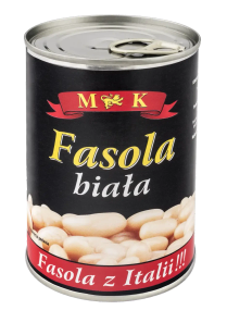Фасоль белая  (бобы) консервированные Fasola MK, 400г в ж/б, Польша