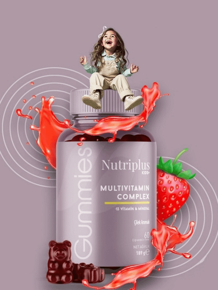 Дієтична добавка Желейні вітаміни для дітей Kids+Multivitamin Complex Nutriplus Farmasi 60 штук | Зображення 3